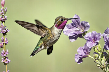 hummingbird and flower