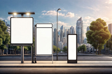 blank billboard at night