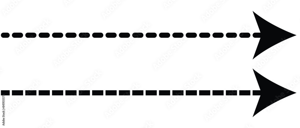 Canvas Prints straight long vector arrow icon. long dashed arrow icon.