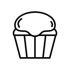 Cupcake line icon. Cupcake icon. Cake icon isolated on white background. Transparent background, minimalist symbol. Vector images