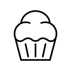 Cupcake line icon. Cupcake icon. Cake icon isolated on white background. Transparent background, minimalist symbol. Vector images