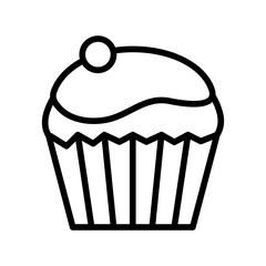 Cupcake line icon. Cupcake icon. Cake icon isolated on white background. Transparent background, minimalist symbol. Vector images