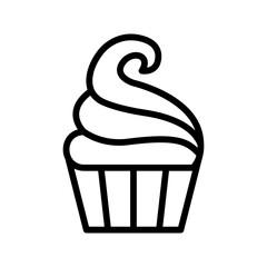 Cupcake line icon. Cupcake icon. Cake icon isolated on white background. Transparent background, minimalist symbol. Vector images