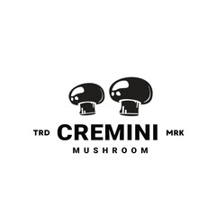 Cremini mushroom logo illustration suitable for vegetable shops and gardens