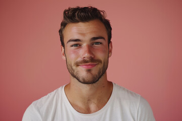 Fototapeta premium A close up portrait of a young man with a subtle smile