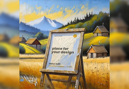 Square Paint inside Painting Mockup Generative Ai