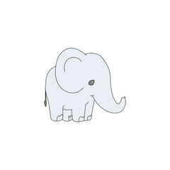 baby elephant cartoon. Cartoon character cute elephant  illustration isolated. Cartoon baby elephant print for clothes, stationery, books, merchandise. Toy baby elephant  character banner, background.