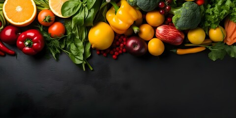 Assorted Fruits and Veggies Flat Lay A Colorful Display for Custom Projects. Concept Food Photography, Flat Lay Inspiration, Colorful Styling, Custom Projects, Fruits and Veggies