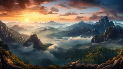 sunrise in the mountains