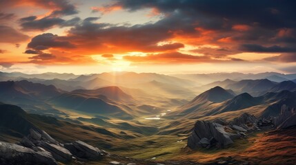 Obraz premium sunset in the mountains