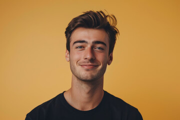 Fototapeta premium A close up portrait of a young man with a subtle smile