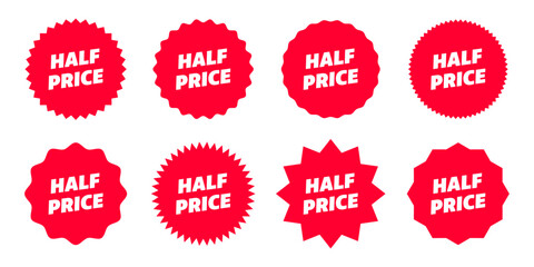 half price set sale red sticker
