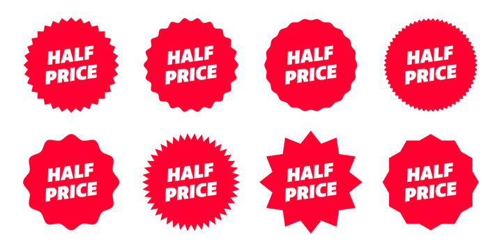 half price set sale red sticker