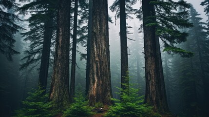 Obraz premium fog in the forest