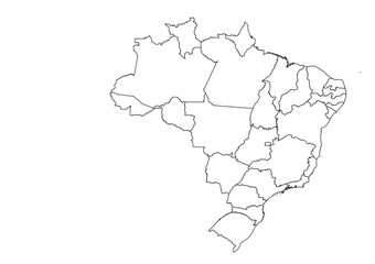 Mapa de Brasil, con divisiones políticas. 