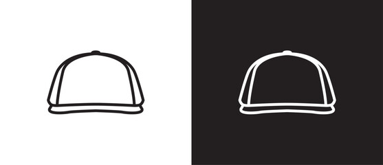 Hat icons, Caps hat icon, men's bowler, baseball caps, sun visor, bucket, summer hat. Icon line of hat vector illustration on black and white background. eps 10, Editable stroke. Fashion icon, Menwear