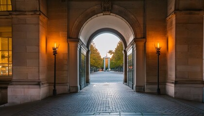 passage in an arch somewhere in Europe - old city center, old architecture - AI generated