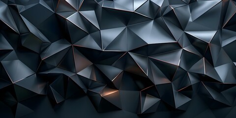 Obraz premium Modern Architectural Abstract Art Dark Triangular Geometric Design with Gradient Lighting. Concept Abstract Art, Geometric Design, Dark Color Palette, Modern Architecture, Gradient Lighting,