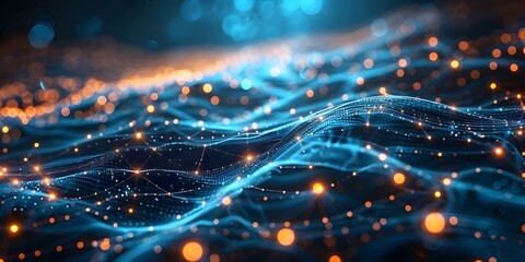 Abstract 3D digital background for network technology science education with copy space. Concept Digital Background, Network Technology, Science Education, 3D Design, Copy Space