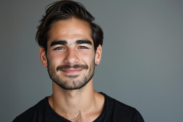 Fototapeta premium A close up portrait of a young man with a subtle smile