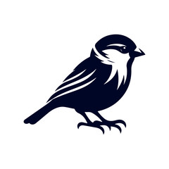 Sparrow bird silhouette Clip art isolated vector illustration on white background