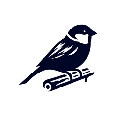 Sparrow bird silhouette Clip art isolated vector illustration on white background