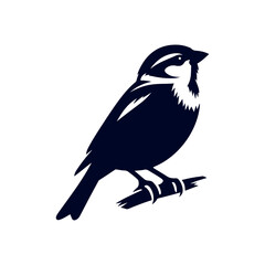 Sparrow bird silhouette Clip art isolated vector illustration on white background