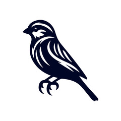 Sparrow bird silhouette Clip art isolated vector illustration on white background