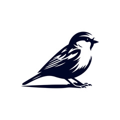 Sparrow bird silhouette Clip art isolated vector illustration on white background