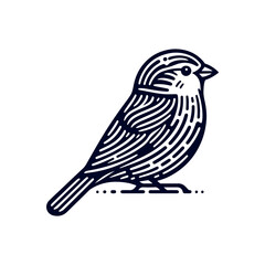 Fototapeta premium Sparrow bird silhouette Clip art isolated vector illustration on white background