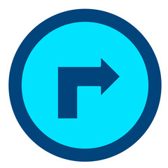 turn right arrow rounded icon vector symbol design 