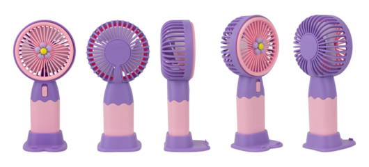 Set portable table fan isolated from background