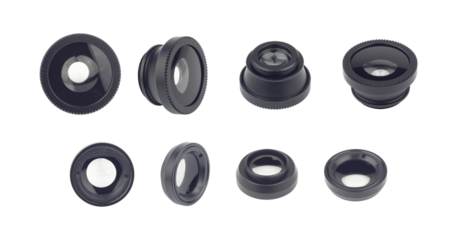 Set phone lens, mini lens isolated from background