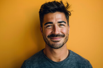 Fototapeta premium A close up portrait of a young man with a subtle smile