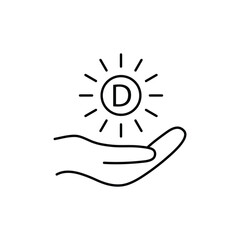 vitamin D icon vector. sun icon