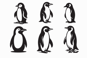 penguins silhouette vector illustration.eps