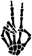 Skeleton Hand Peace Sign