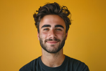 Fototapeta premium A close up portrait of a young man with a subtle smile