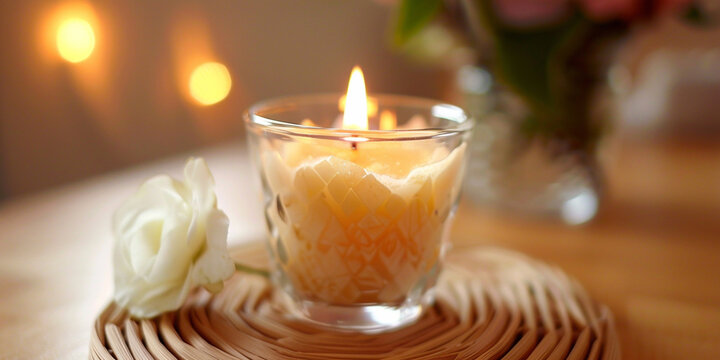 gilli mitti scented shot glass candle with blur background