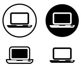 Laptop vector icons set 