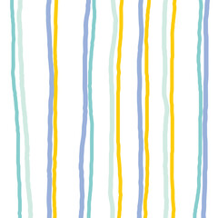 Vector hand drawn cute striped pattern. Doodle Plaid geometrical simple texture. sloppy squiggle lines. Abstract cute delicate pattern ideal for fabric, textile, wallpaper