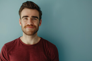 Fototapeta premium A close up portrait of a young man with a subtle smile