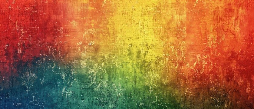 Ultrawide Abstract Yellow, Red And Green Color Gradient Rough Watercolor Pattern Textured Background