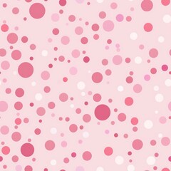 Seamless Pattern, Polka Dots on pink Background, Print for Textile, Paper, Abstract Background
