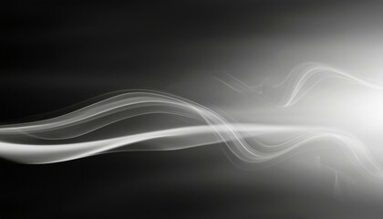 Waves of white smoke, fog on a black background. Light, subtle background.