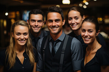 Fototapeta premium Portrait of happy successful multiracial business team.