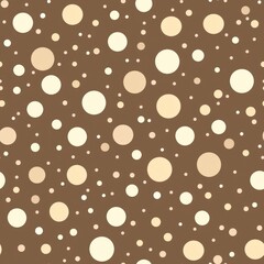 Seamless Pattern, light Polka Dots on Brown Background, Print for Textile, Paper, Abstract watercolor Background