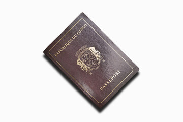 Congolese passport isolated on white background