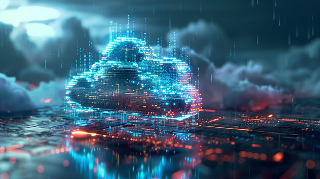 Cloud computing  with technology style