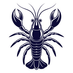 Crayfish. Vector illustration on white background.